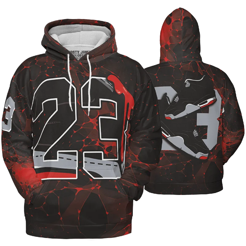 NastyJamz Bred Reimagined 4s Hoodie Match 23 Sneaker All-Over Print