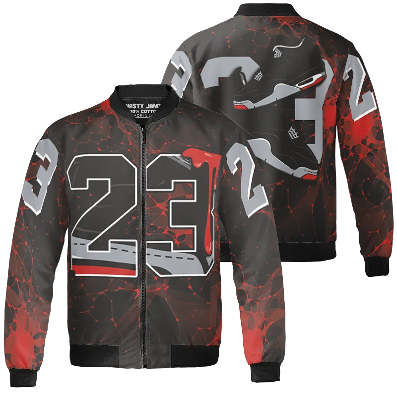 NastyJamz Bred Reimagined 4s Jacket Match 23 Sneaker All-Over Print