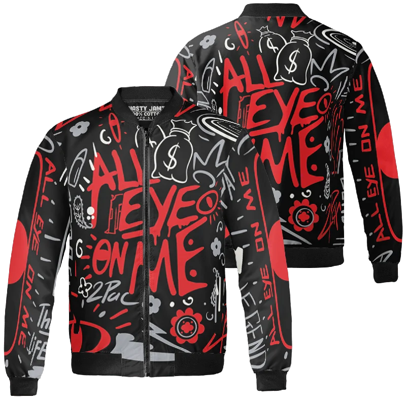 NastyJamz Bred Reimagined 4s Jacket Match All Eye On Me Doodle Eye All-Over Print