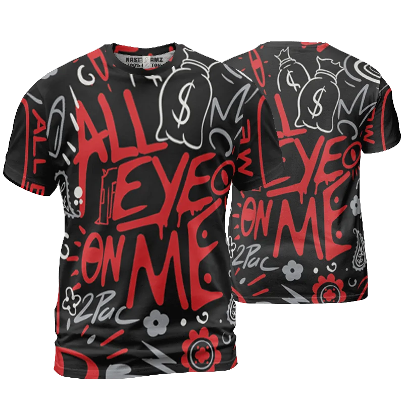 NastyJamz Bred Reimagined 4s T Shirt Match All Eye On Me Doodle Eye All-Over Print