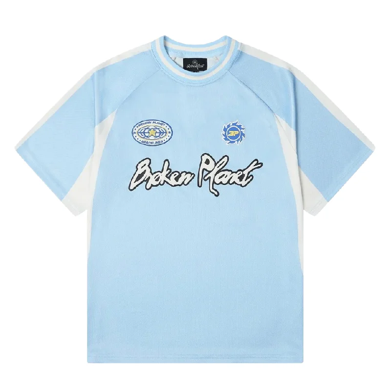 Broken Planet Market Football Jersey Light Blue