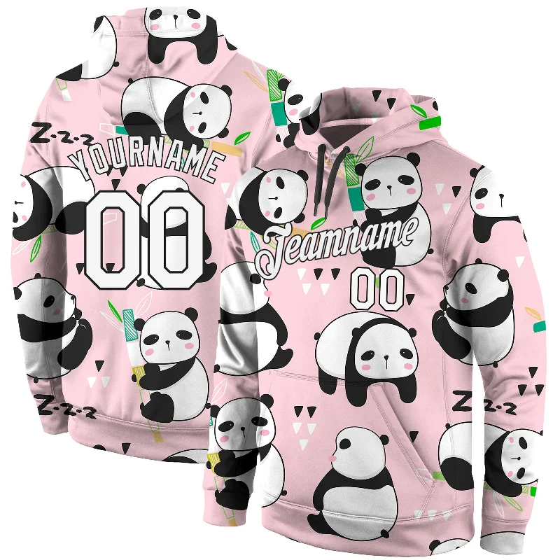 One Size Stitched Graffiti Pattern White-Black 3D Panda Sports Pullover Sweatshirt Hoodie