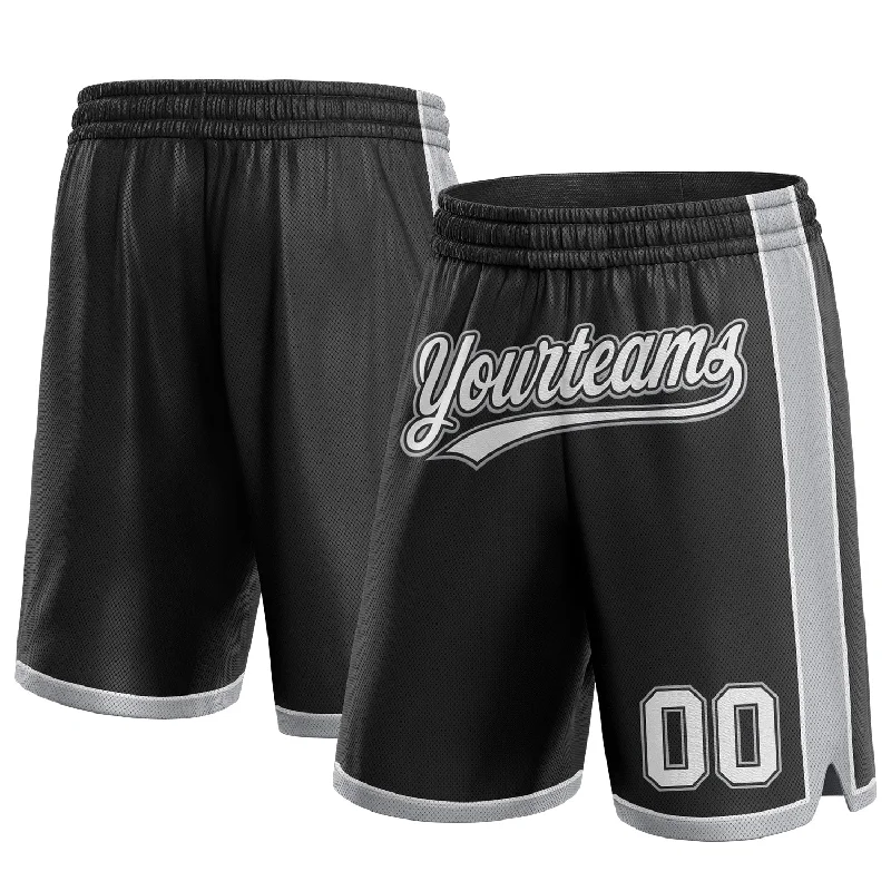 One Size Black White-Gray Authentic Basketball Shorts