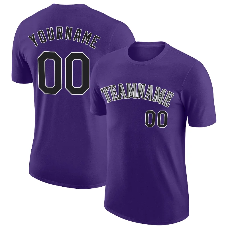 One Size Purple Black-Gray Performance T-Shirt