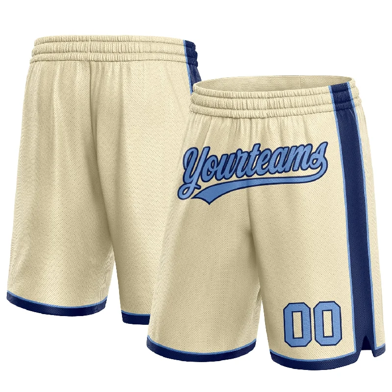 One Size Cream Light Blue-Navy Authentic Basketball Shorts