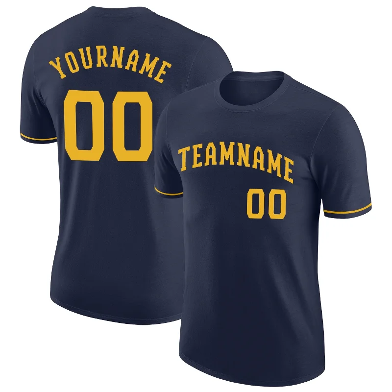 One Size Navy Gold Performance T-Shirt