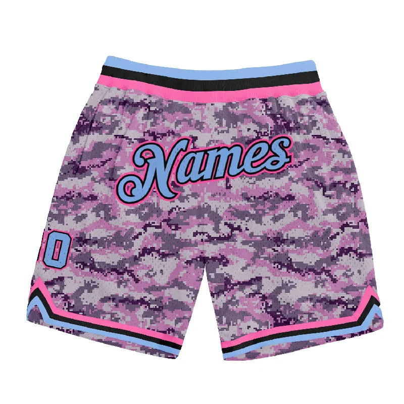 One Size Camo Light Blue-Pink Authentic Salute To Service Basketball Shorts