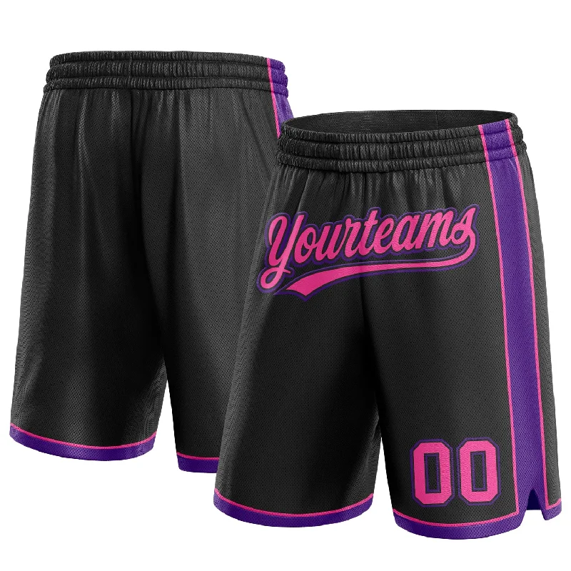 One Size Black Pink-Purple Authentic Basketball Shorts