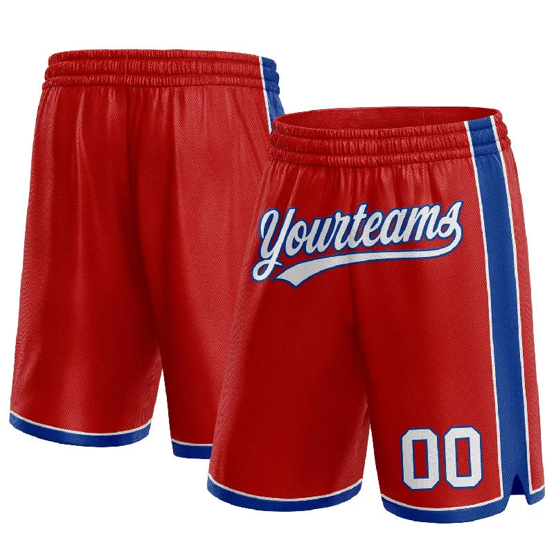 One Size Red White-Royal Authentic Basketball Shorts