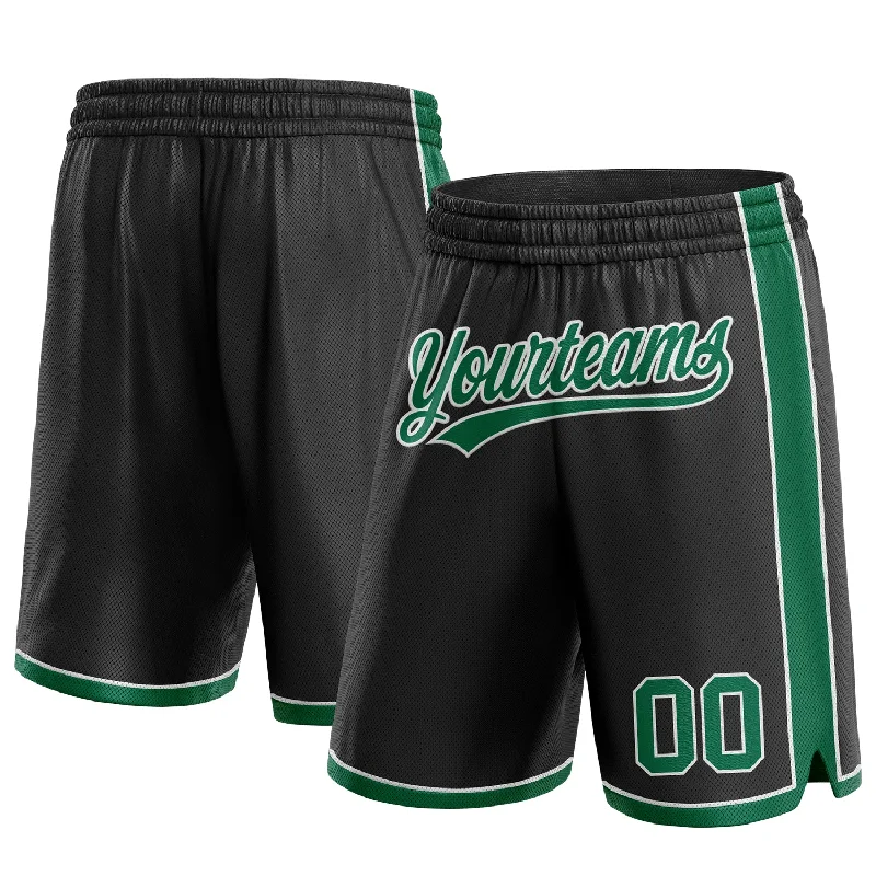 One Size Black Kelly Green-White Authentic Basketball Shorts