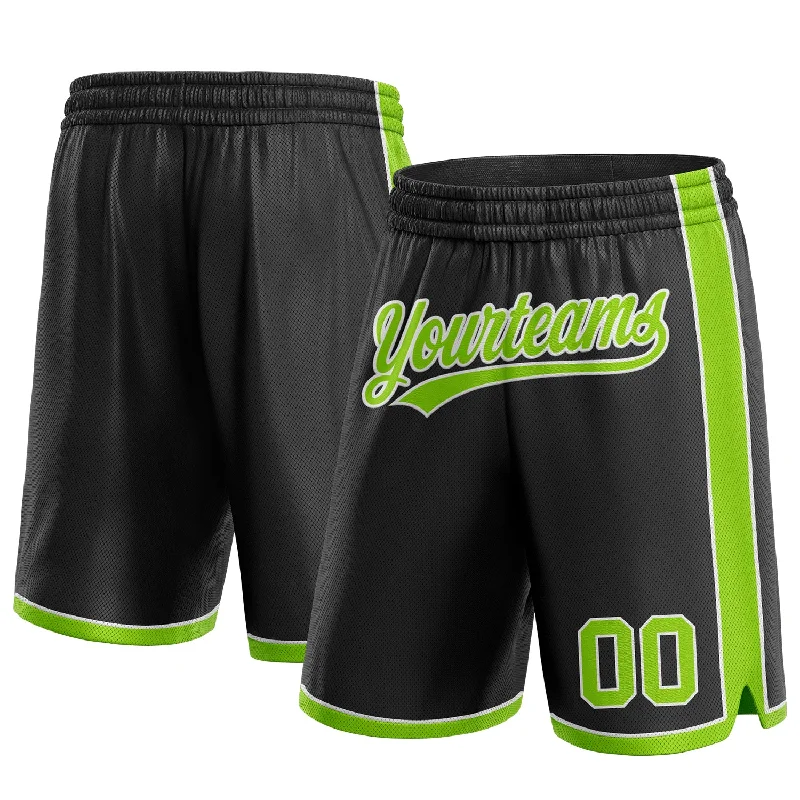 One Size Black Neon Green-White Authentic Basketball Shorts