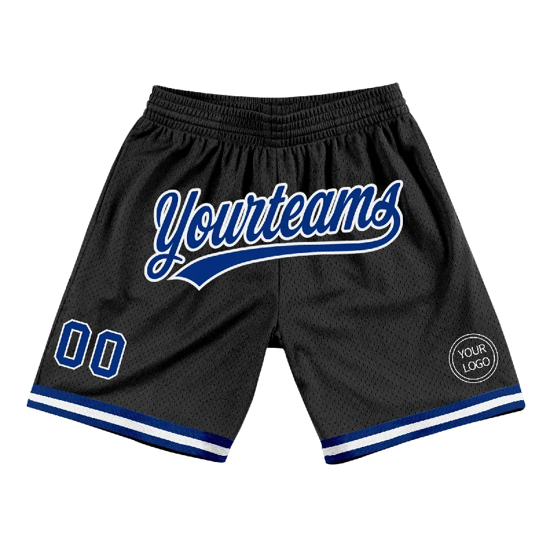 One Size Black Royal-White Authentic Throwback Basketball Shorts