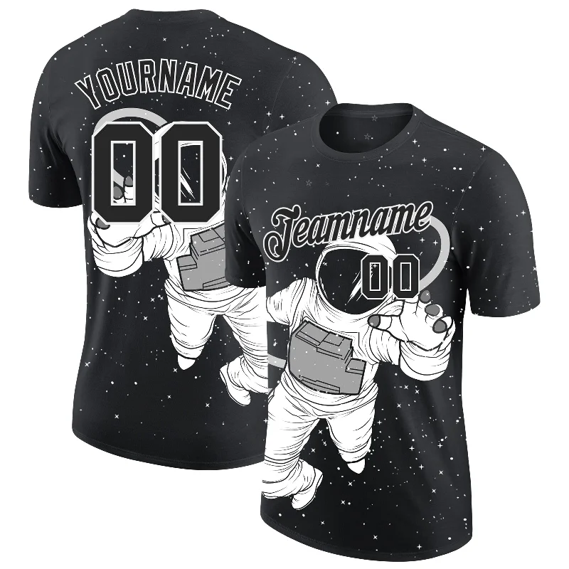 One Size 3D Pattern Design Astronaut Performance T-Shirt