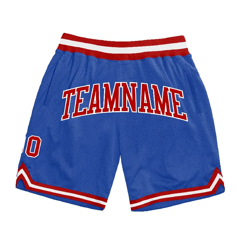 One Size Blue Red-White Authentic Throwback Basketball Shorts