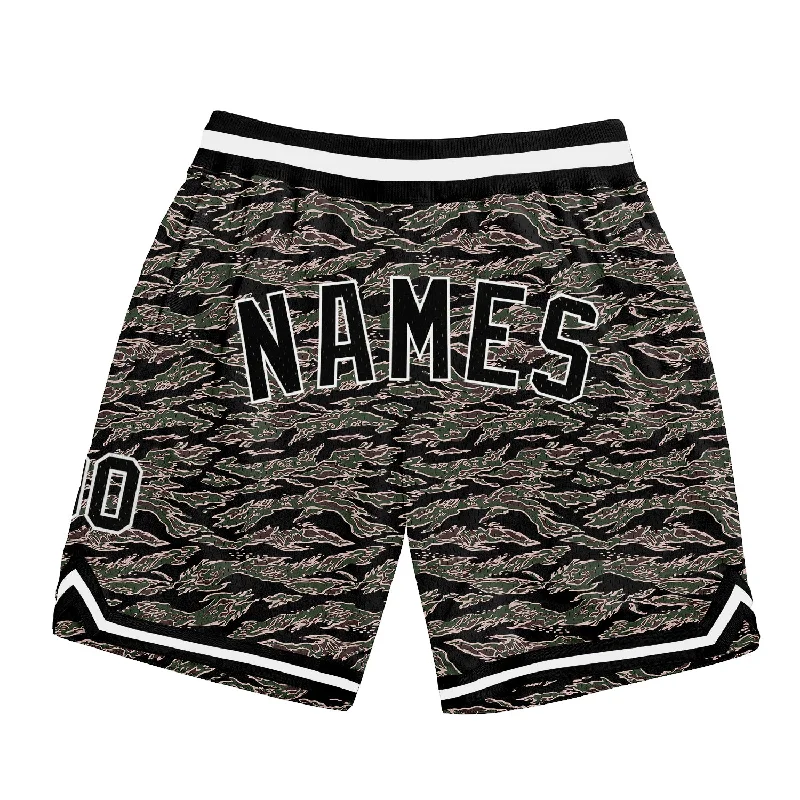 One Size Camo Black-White Authentic Salute To Service Basketball Shorts