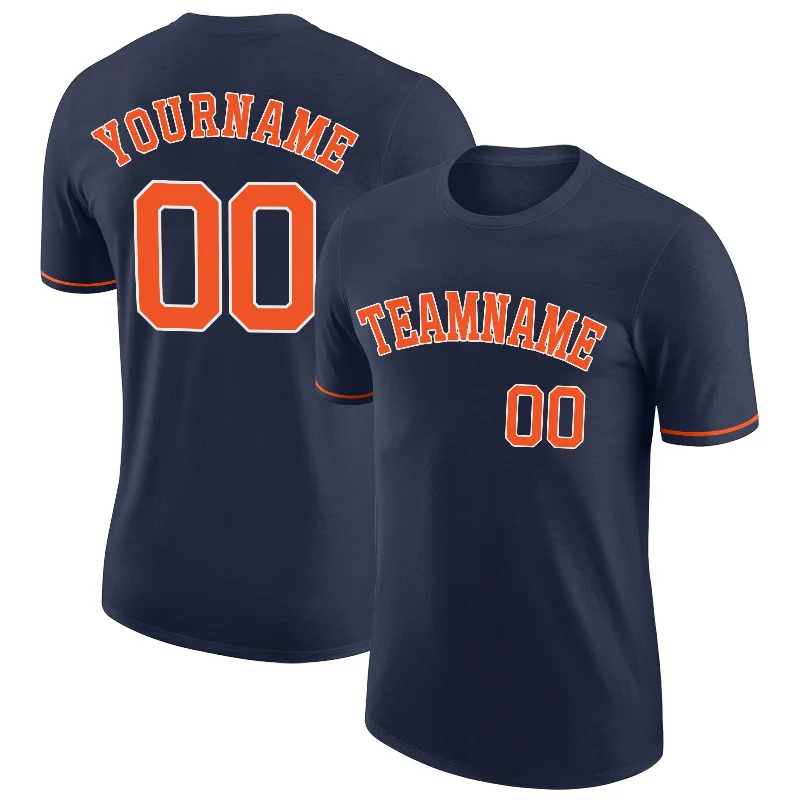 One Size Navy Orange-White Performance T-Shirt