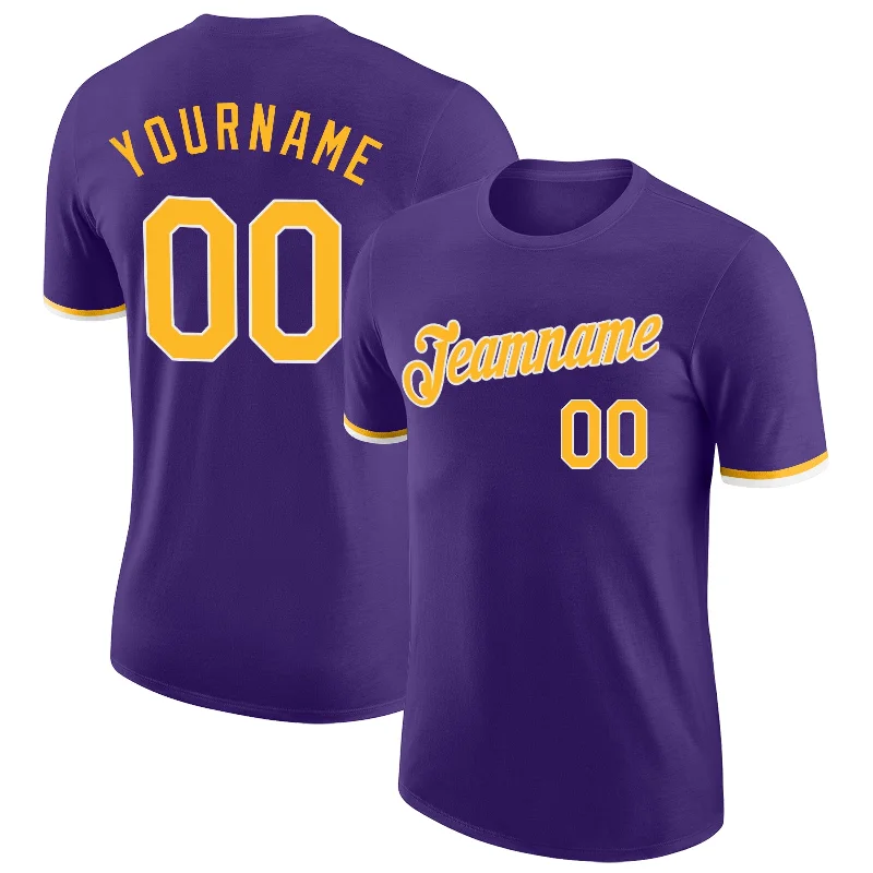 One Size Purple Gold-White Performance T-Shirt