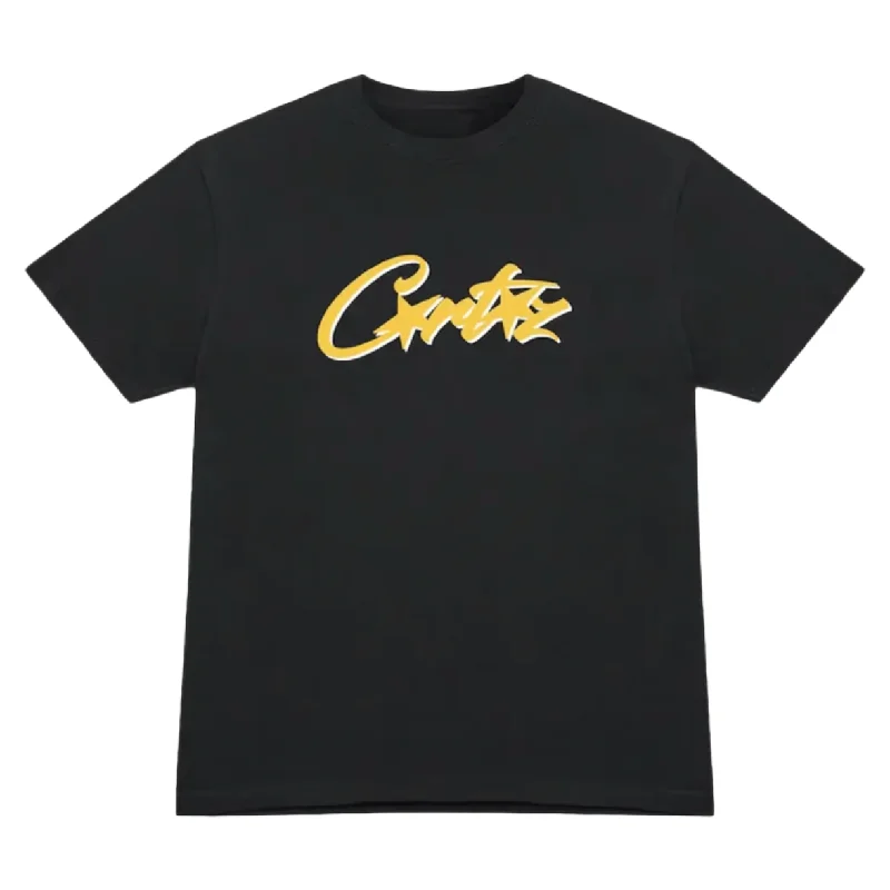 Corteiz Script Logo Tee Black