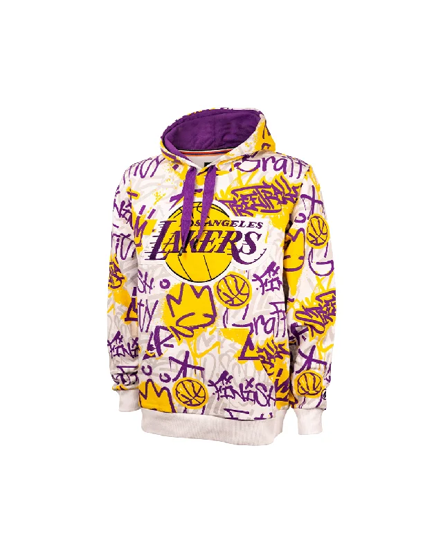 LAKERS GRAFFITI PRINT HOODIE