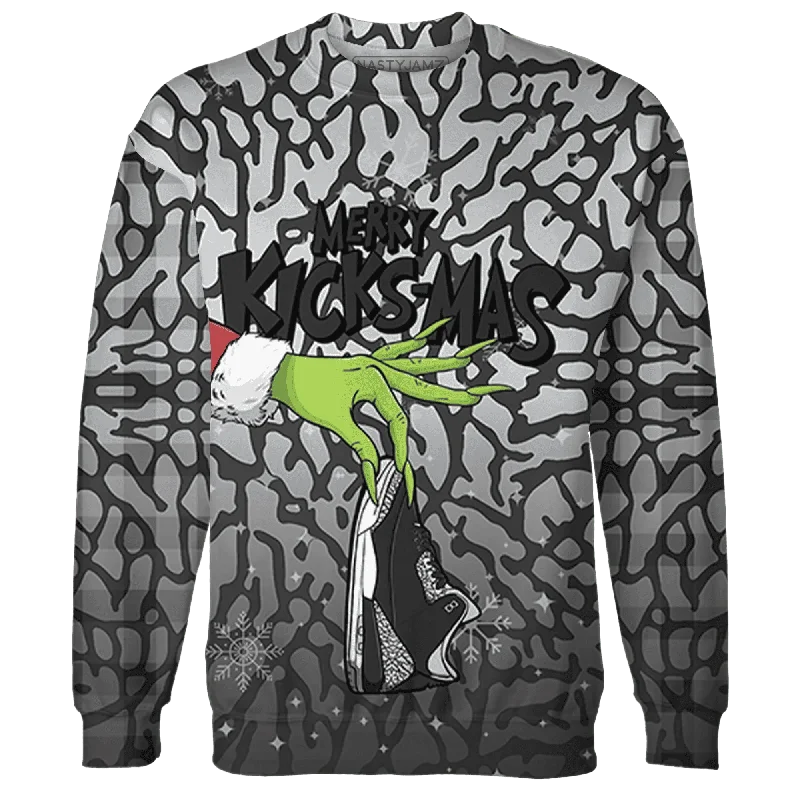 Green Glow 3s NastyJamz Sweatshirt Match Merry Kicksmas All-Over Print