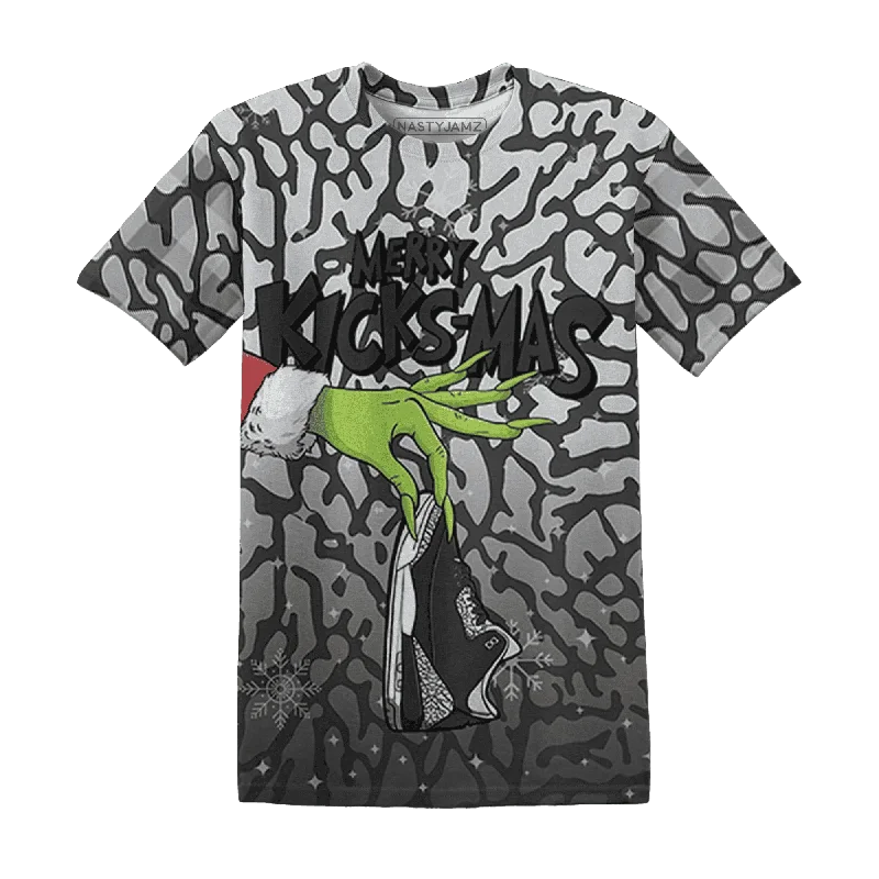 Green Glow 3s NastyJamz T-Shirt Match Merry Kicksmas All-Over Print