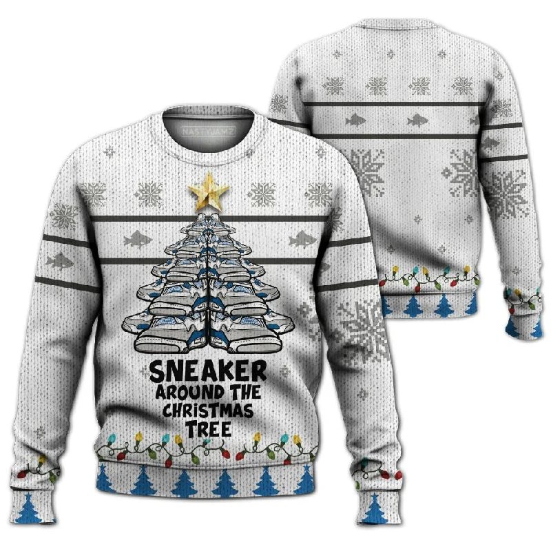 Industrial Blue 4s NastyJamz Ugly Sweater Match Xmas Sneaker Around All-Over Print