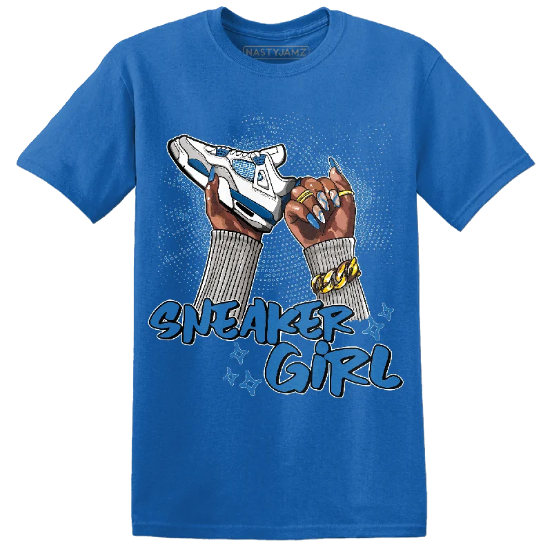 NastyJamz Industrial Blue 4s T-Shirt Match Sneaker Girl Nail