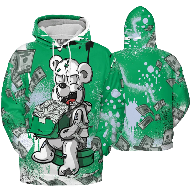 NastyJamz Lucky Green 5s Hoodie Match Cash Money Splash Paint All-Over Print