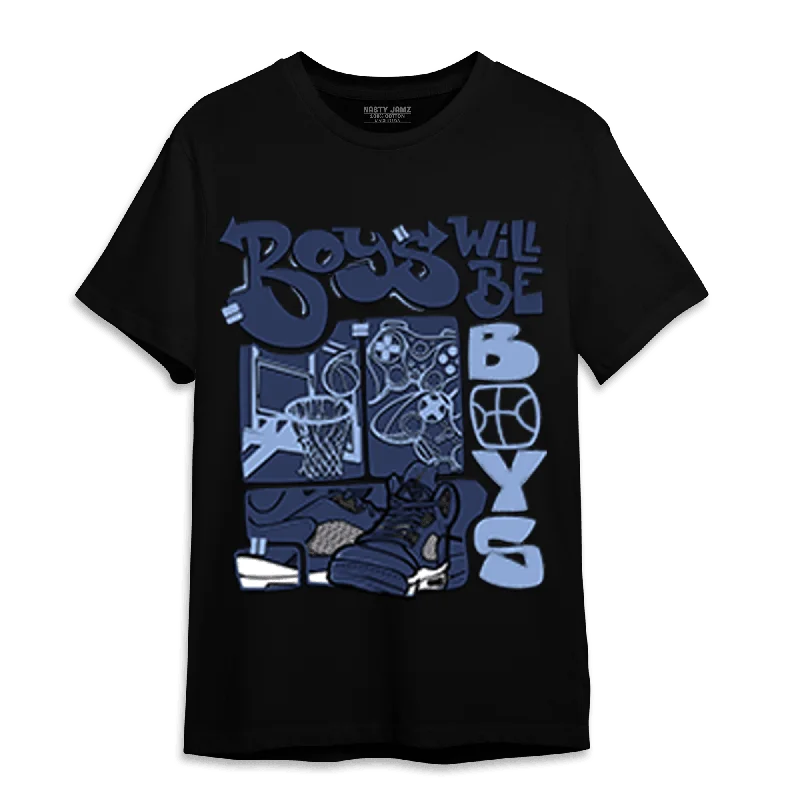 NastyJamz Midnight Navy 5s T-Shirt Match Boys Will Be Boys