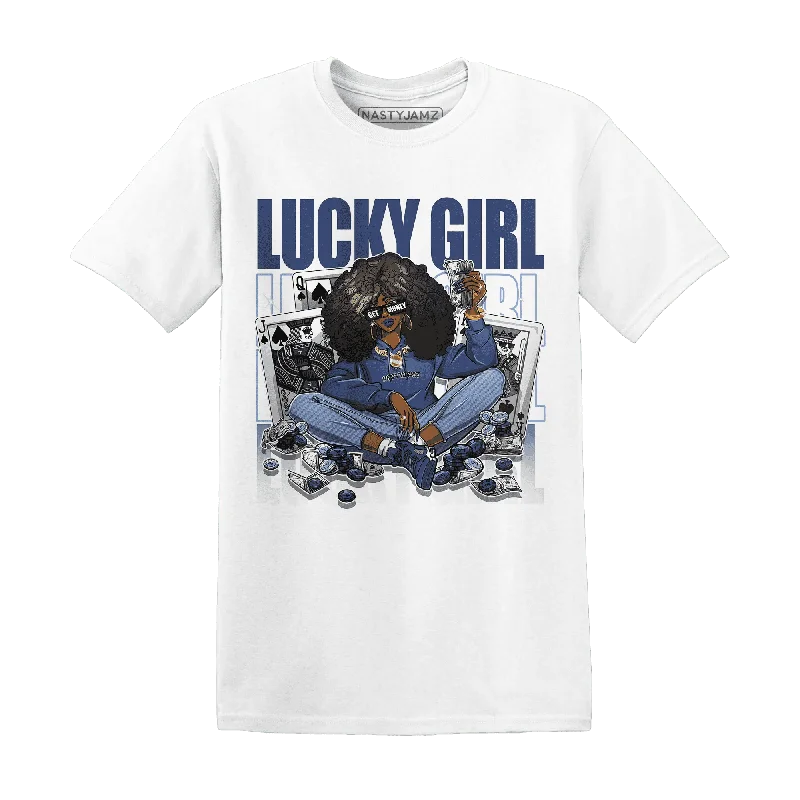 NastyJamz Midnight Navy 5s T-Shirt Match Lucky Girl