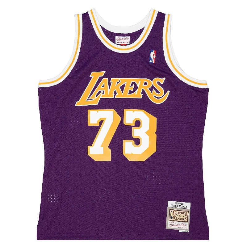 Lakers 98 Rodman Road Jersey Purple