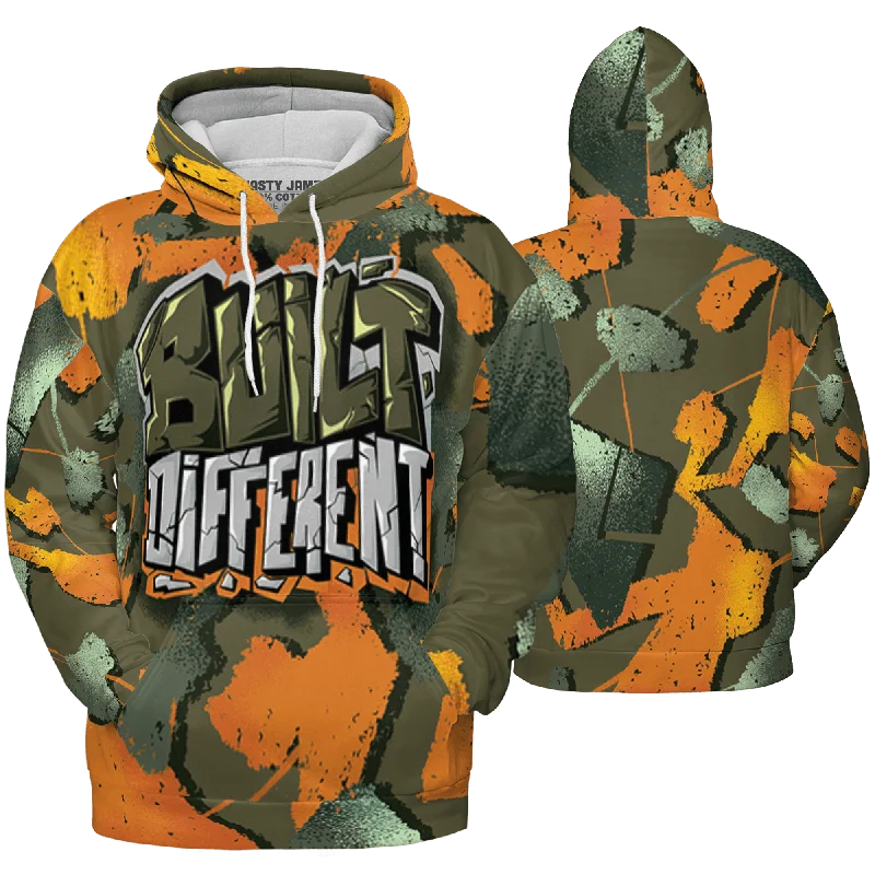 NastyJamz Olive 5s Hoodie Match Built Different Broken All-Over Print