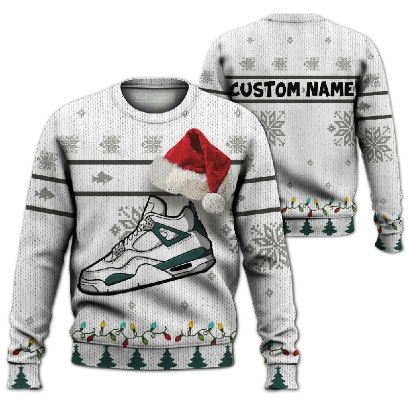 Oxidized Green 4s NastyJamz Ugly Sweater Match Xmas Sneaker All-Over Print