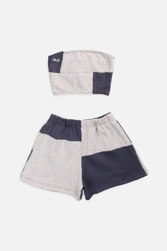 Rework Fila Patchwork Sweatshorts Set - XS