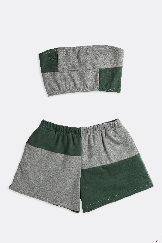 Rework Champion Patchwork Mini Sweatshorts Set - L