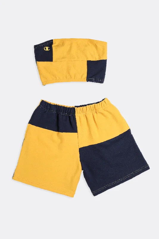 Rework Champion Patchwork Sweatshorts Set - M