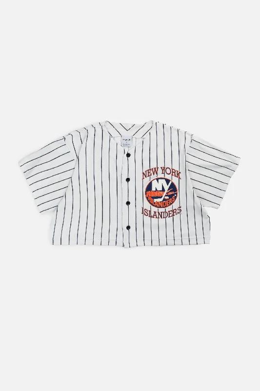 Rework Crop NY Islanders NHL Baseball Jersey - L