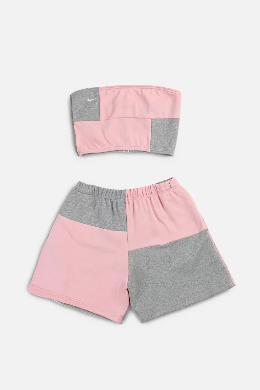 Rework Nike Patchwork Sweatshorts Set - L