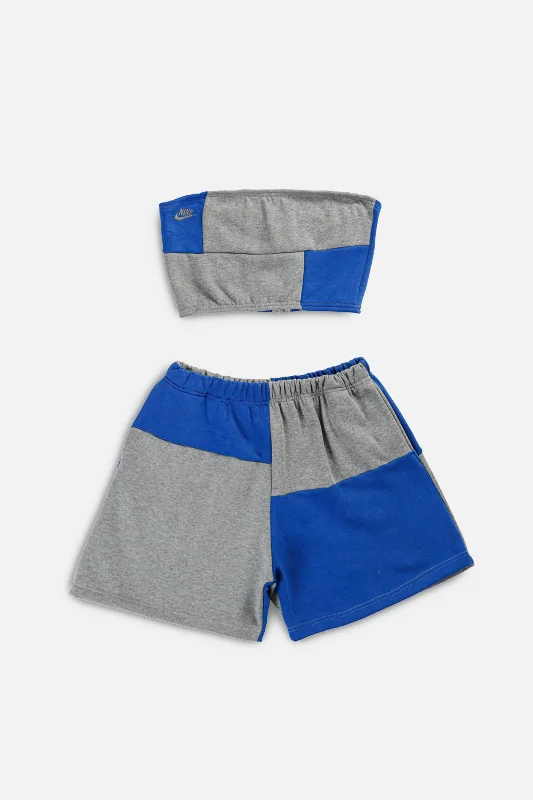 Rework Nike Patchwork Sweatshorts Set - M