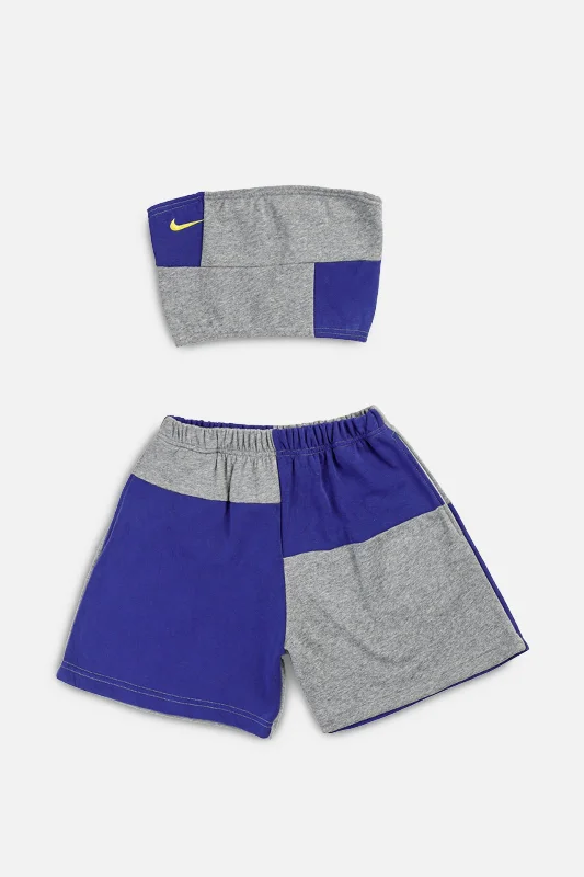 Rework Nike Patchwork Sweatshorts Set - XS