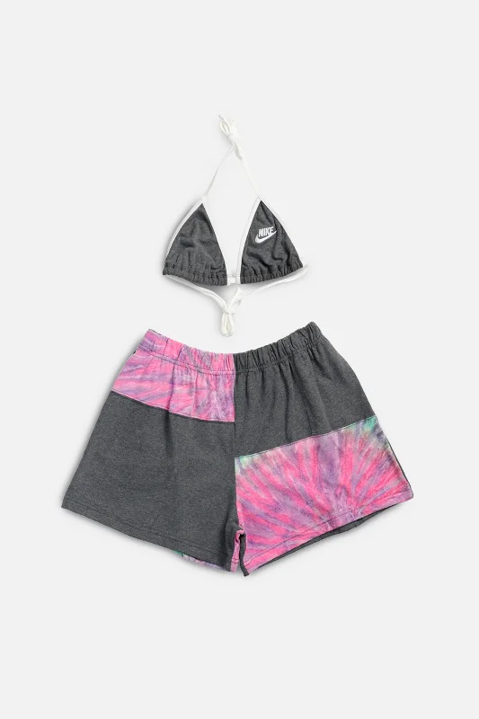 Rework Nike Patchwork Tee Shorts Set - M