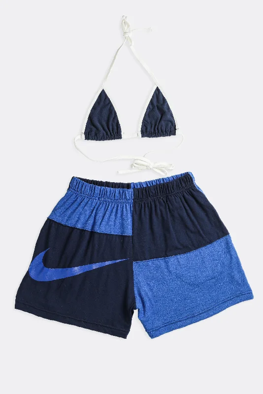 Rework Nike Patchwork Tee Shorts Set - S