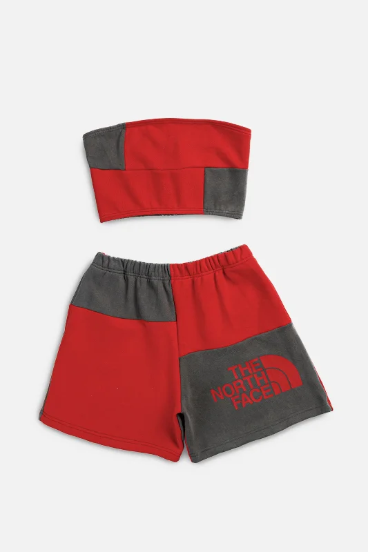 Rework North Face Patchwork Sweatshorts Set - L