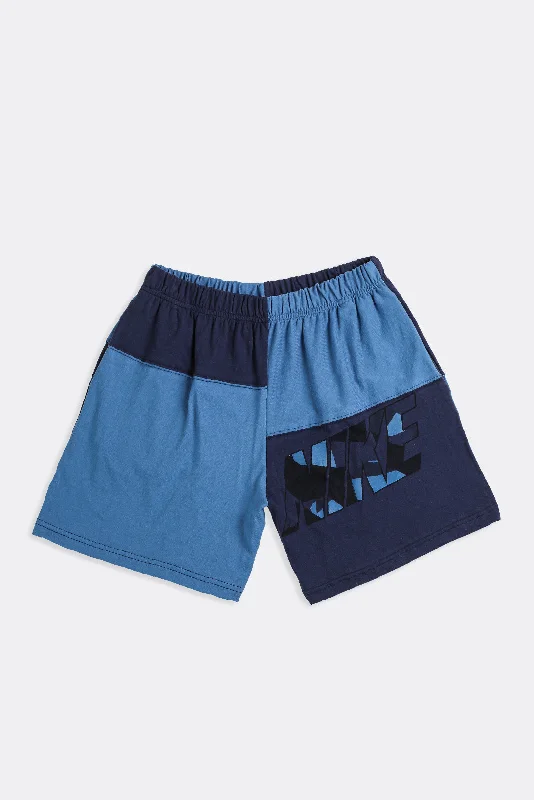 Unisex Rework Nike Patchwork Tee Shorts - M