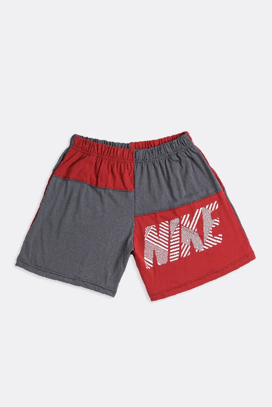 Unisex Rework Nike Patchwork Tee Shorts - M