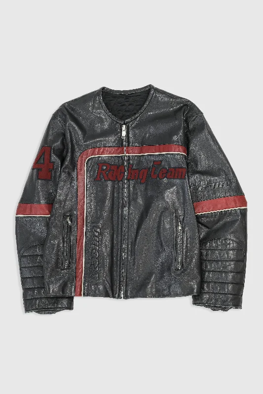 Vintage Racing Leather Jacket - M