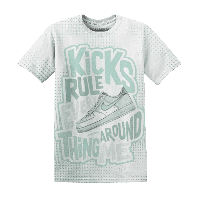 NastyJamz AF 1 Low Jade Ice White T-Shirt Match Kicks Rule All-Over Print