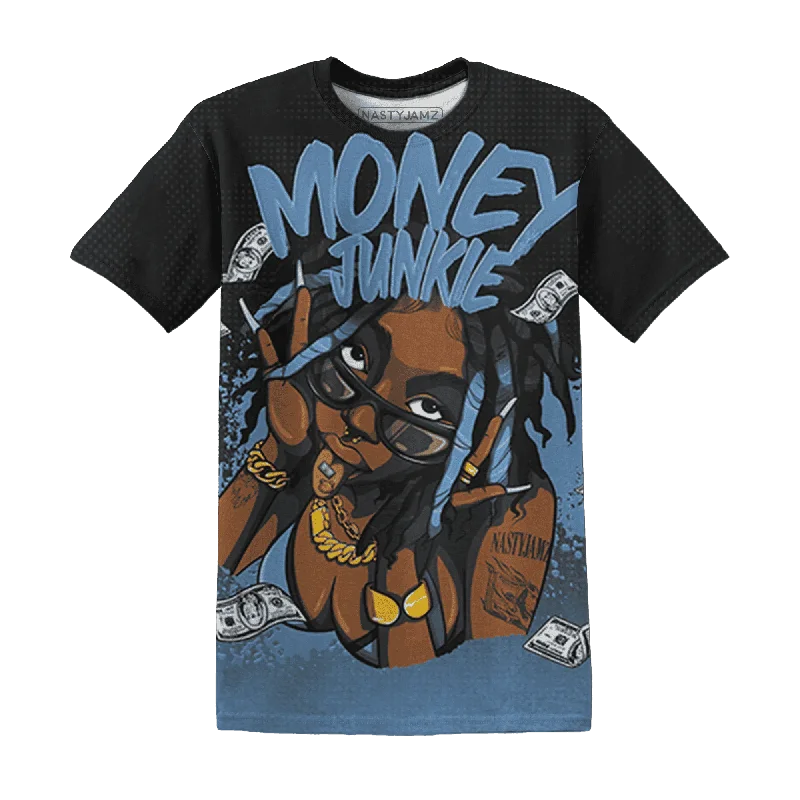 NastyJamz AM Plus Black Univercitii Blue T-Shirt Match Money Junkie All-Over Print