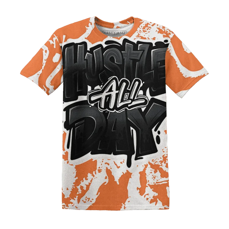 NastyJamz AM TW White Orange T-Shirt Match Hustle All Day All-Over Print