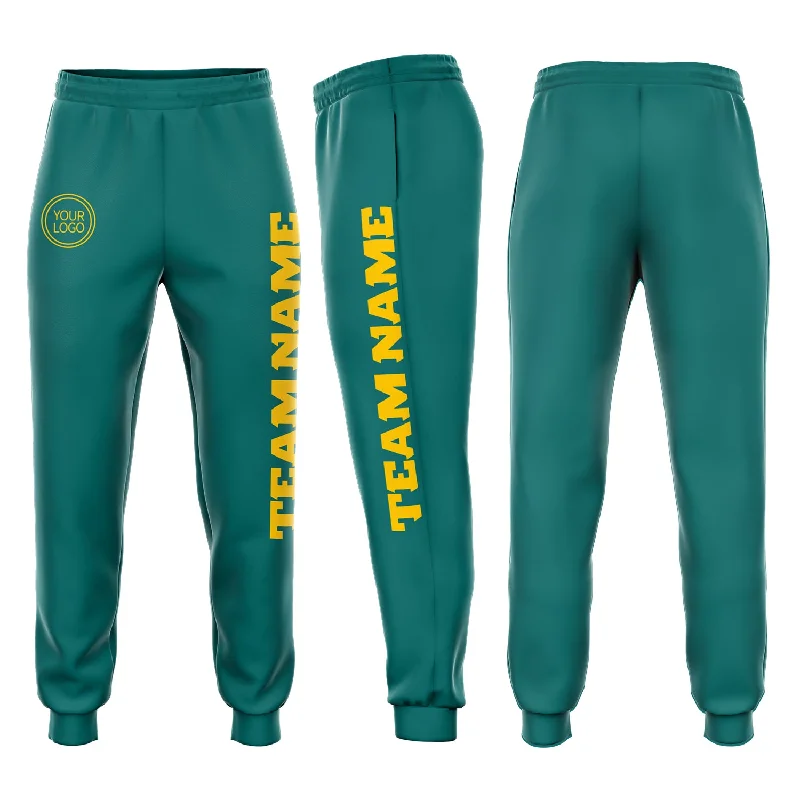 One Size Aqua Gold Fleece Jogger Sweatpants